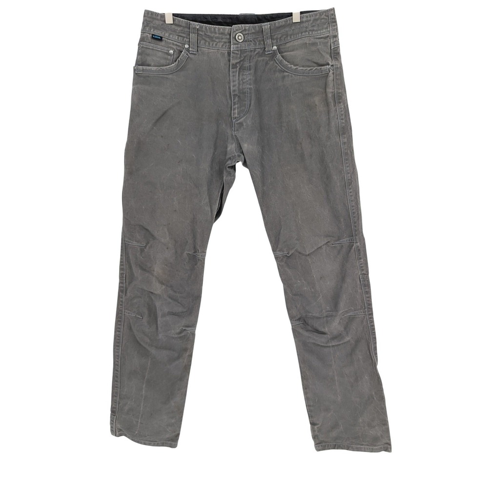 KUHL RYDR Pants Mens 34x34 Grey Vintage Patina Dye Articulated Knee Work Hiking